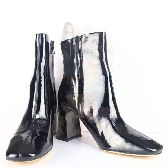 Sam Edelman Women's Codie High Heel Booties Patent Leather Black 8- 0236 - Picture 6 of 16